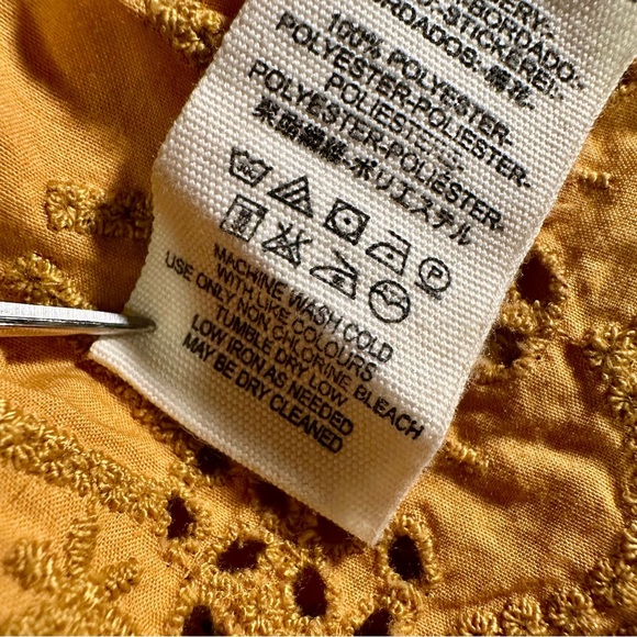 Free People ‘Merci Beaucoup’ Eyelet Top in Golden Yellow Size Medium - Picture 13 of 16